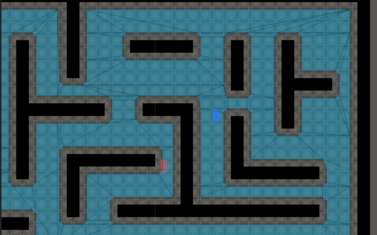 Messing around in the editor for a bit trying to brush off some of my rustiness, played around with tilemaps and NavMesh pathfinding