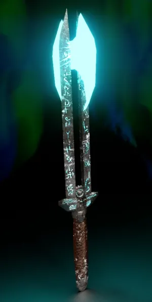 "Runepunk" mechanical sword