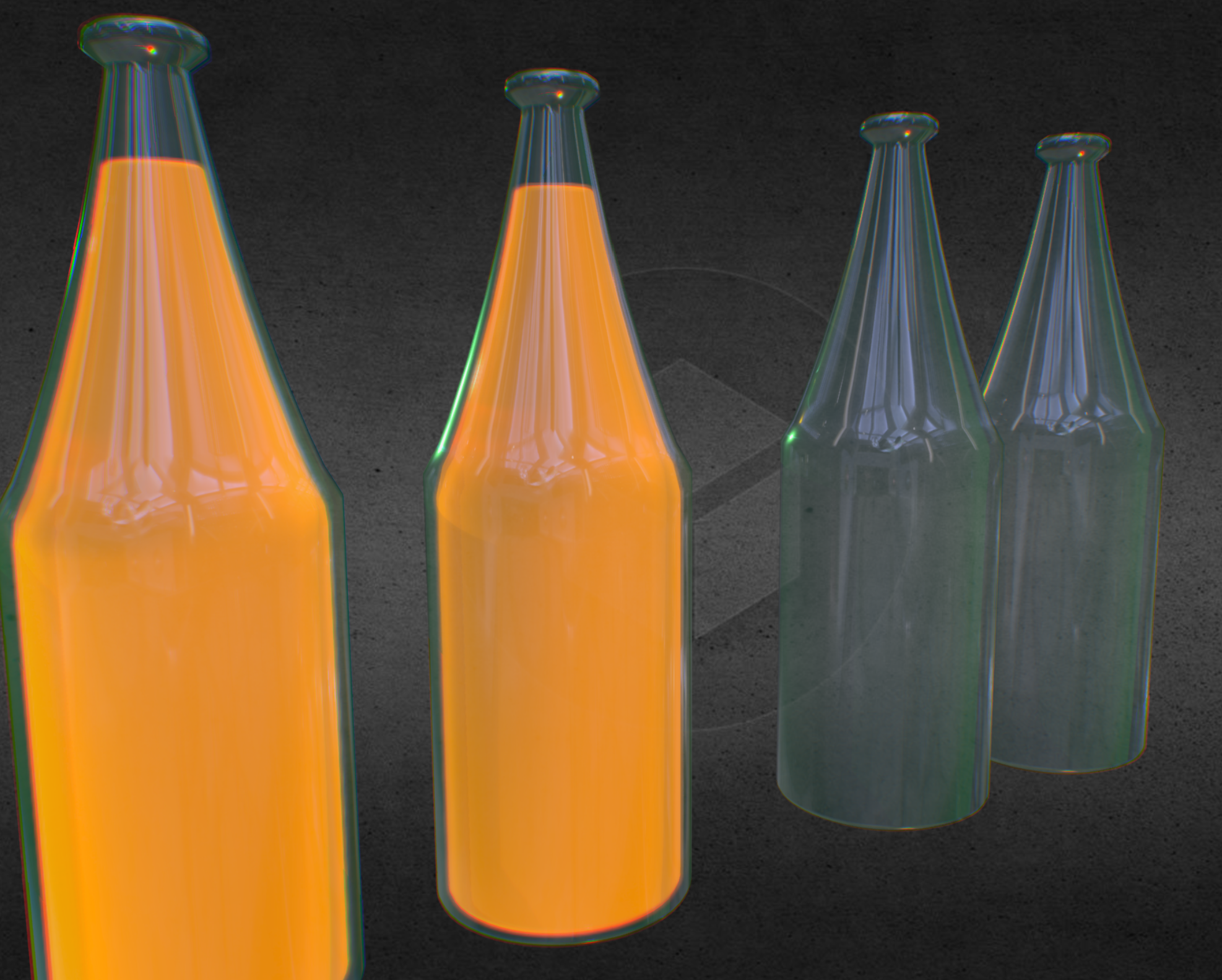 left (bottles i made senior year) right (bottles i made in like an hour today lol) 
also i made an artstation: https://www.artstation.com/lukeadobbs