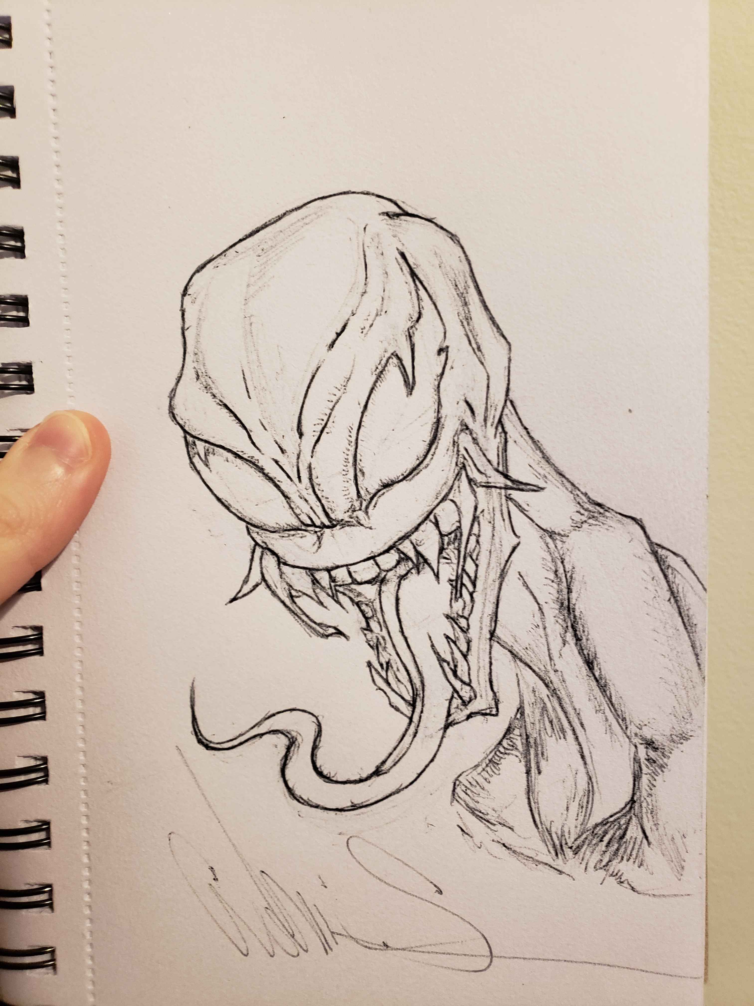 Venom/Carnage inspired bust drawing